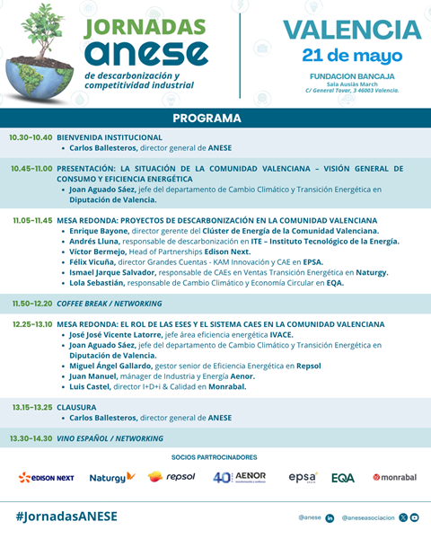 ANESE-Descarbonización -Competitividad Industrial-Valencia-21 mayo